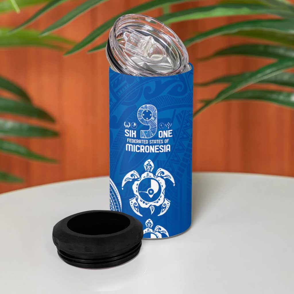 FSM Yap States 4 in 1 Can Cooler Tumbler Micronesia Six 9 One Polynesian Tribal Pattern
