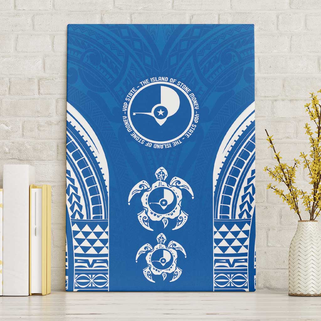 FSM Yap States Canvas Wall Art Micronesia Six 9 One Polynesian Tribal Pattern LT9 Without Frame Blue - Polynesian Pride