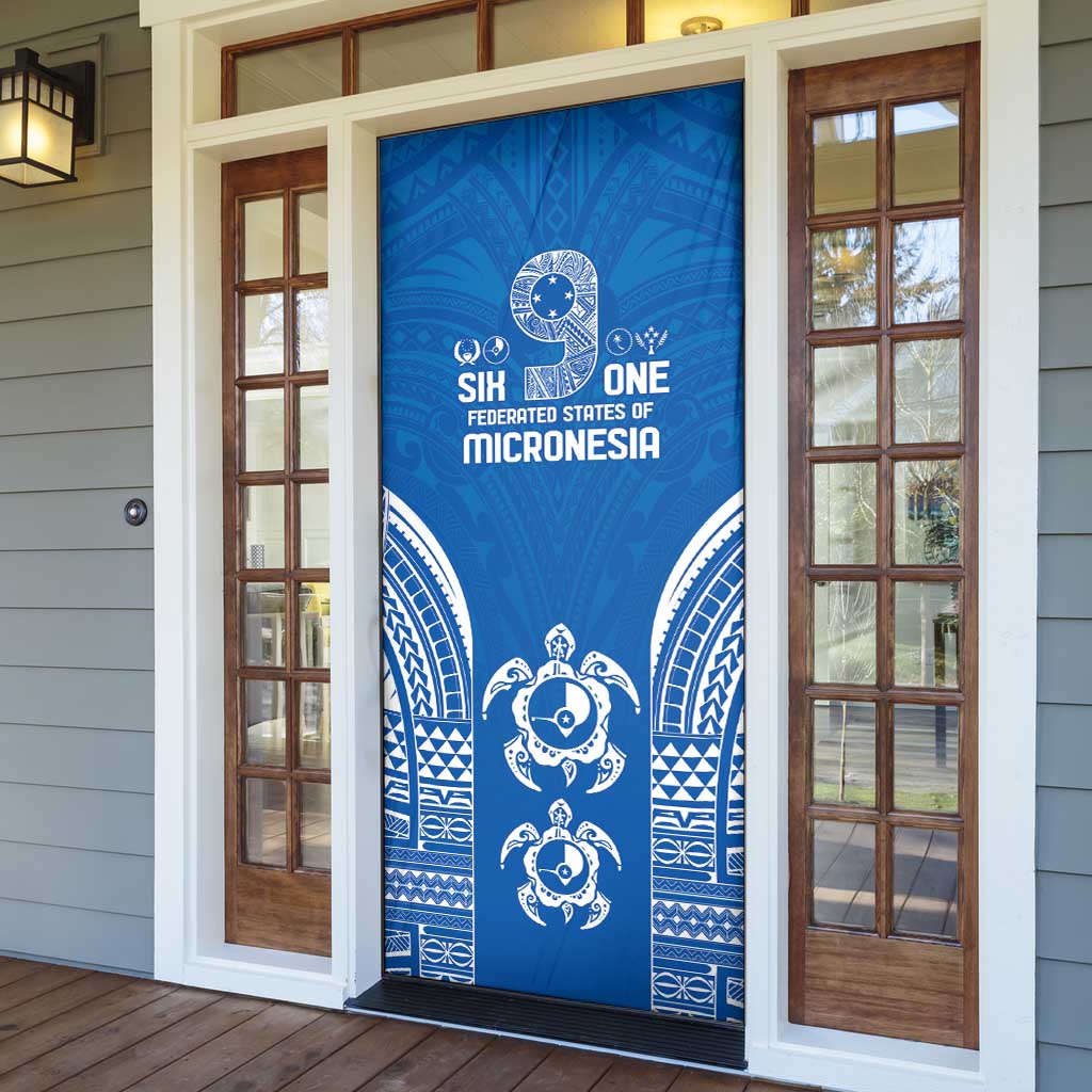 FSM Yap States Door Cover Micronesia Six 9 One Polynesian Tribal Pattern - Polynesian Pride