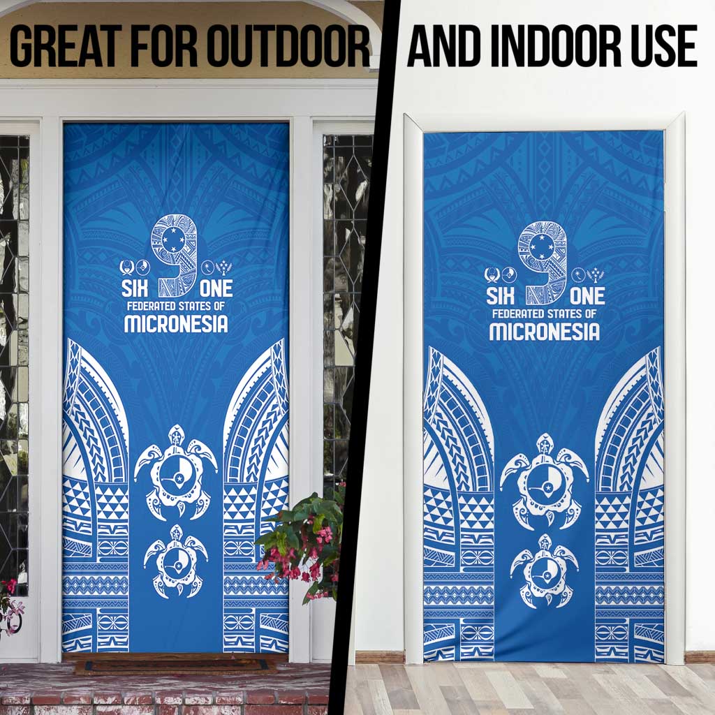 FSM Yap States Door Cover Micronesia Six 9 One Polynesian Tribal Pattern - Polynesian Pride