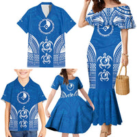 FSM Yap States Family Matching Mermaid Dress and Hawaiian Shirt Micronesia Six 9 One Polynesian Tribal Pattern