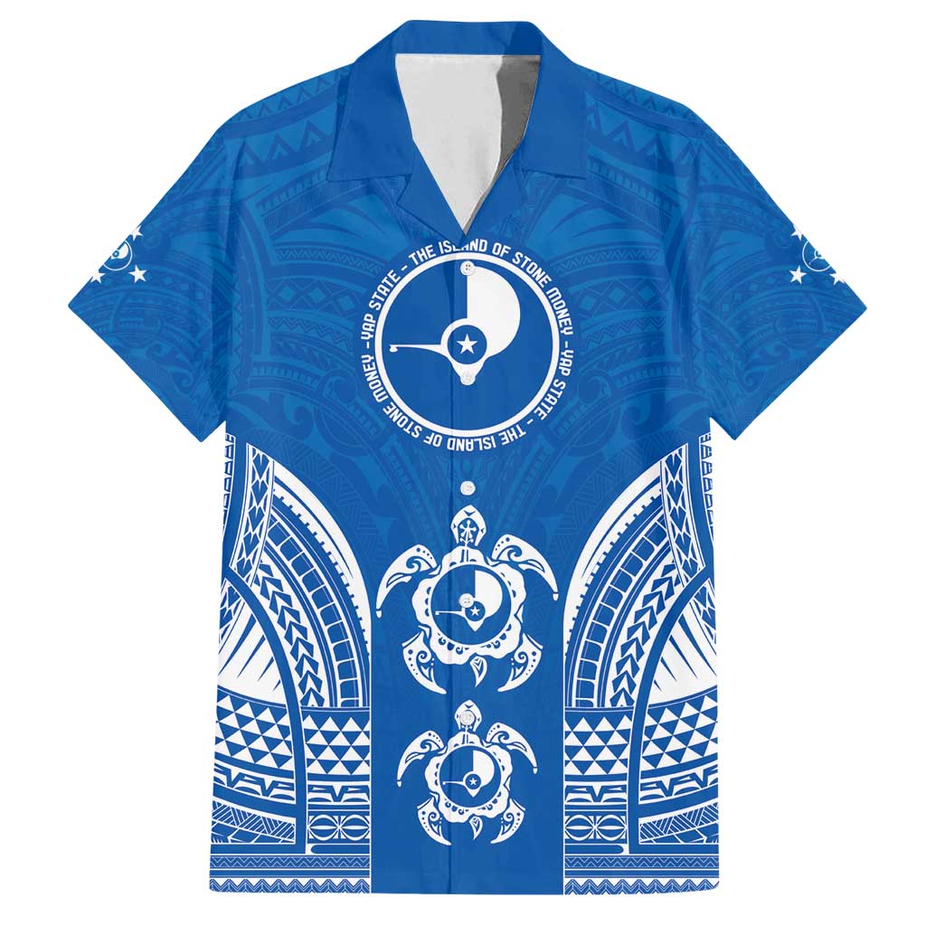 FSM Yap States Family Matching Off Shoulder Short Dress and Hawaiian Shirt Micronesia Six 9 One Polynesian Tribal Pattern