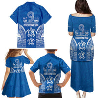FSM Yap States Family Matching Puletasi and Hawaiian Shirt Micronesia Six 9 One Polynesian Tribal Pattern