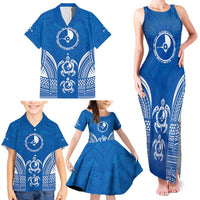 FSM Yap States Family Matching Tank Maxi Dress and Hawaiian Shirt Micronesia Six 9 One Polynesian Tribal Pattern