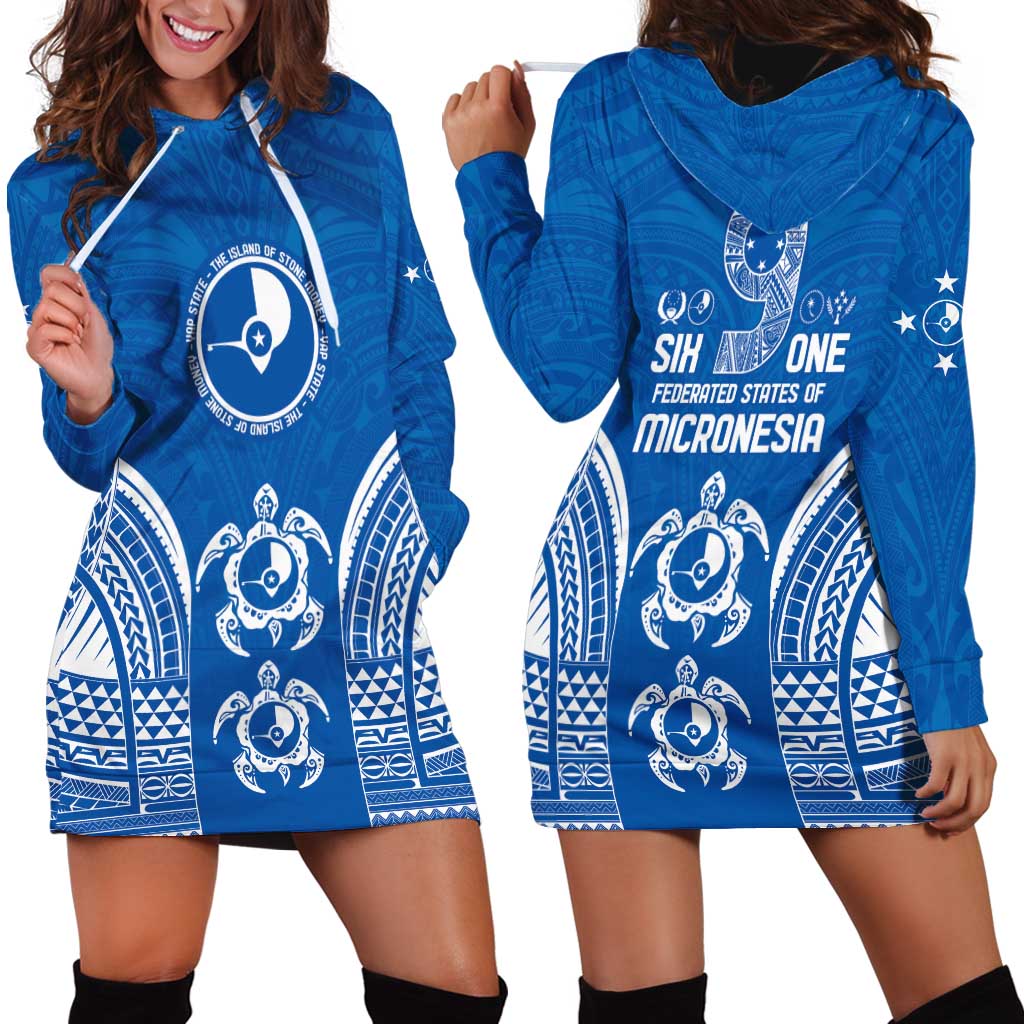 FSM Yap States Hoodie Dress Micronesia Six 9 One Polynesian Tribal Pattern