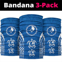 FSM Yap States Neck Gaiter Micronesia Six 9 One Polynesian Tribal Pattern LT9 package One Size: 25*50cm Blue - Polynesian Pride