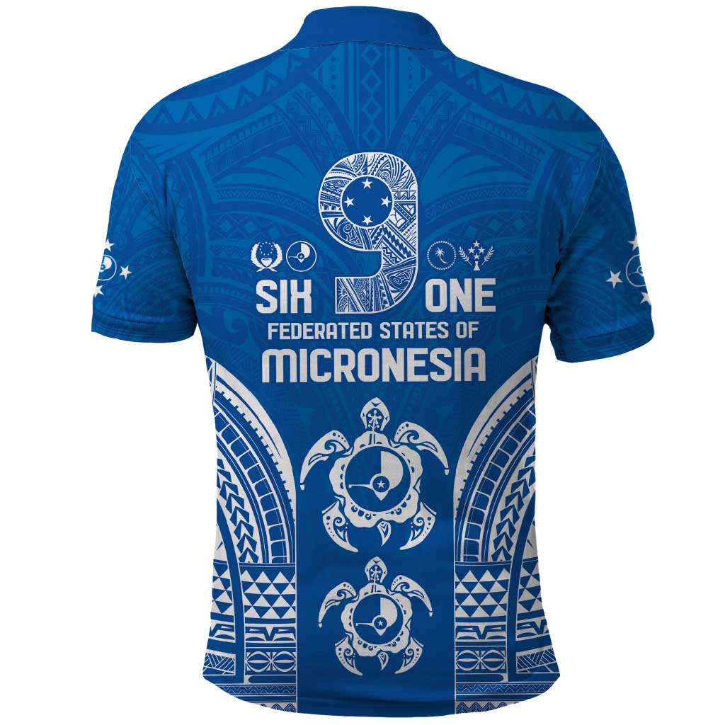 FSM Yap States Polo Shirt Micronesia Six 9 One Polynesian Tribal Pattern