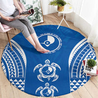 FSM Yap States Round Carpet Micronesia Six 9 One Polynesian Tribal Pattern