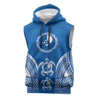 FSM Yap States Sleeveless Hoodie Micronesia Six 9 One Polynesian Tribal Pattern LT9 Blue - Polynesian Pride