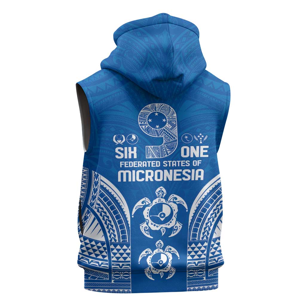 FSM Yap States Sleeveless Hoodie Micronesia Six 9 One Polynesian Tribal Pattern LT9 - Polynesian Pride