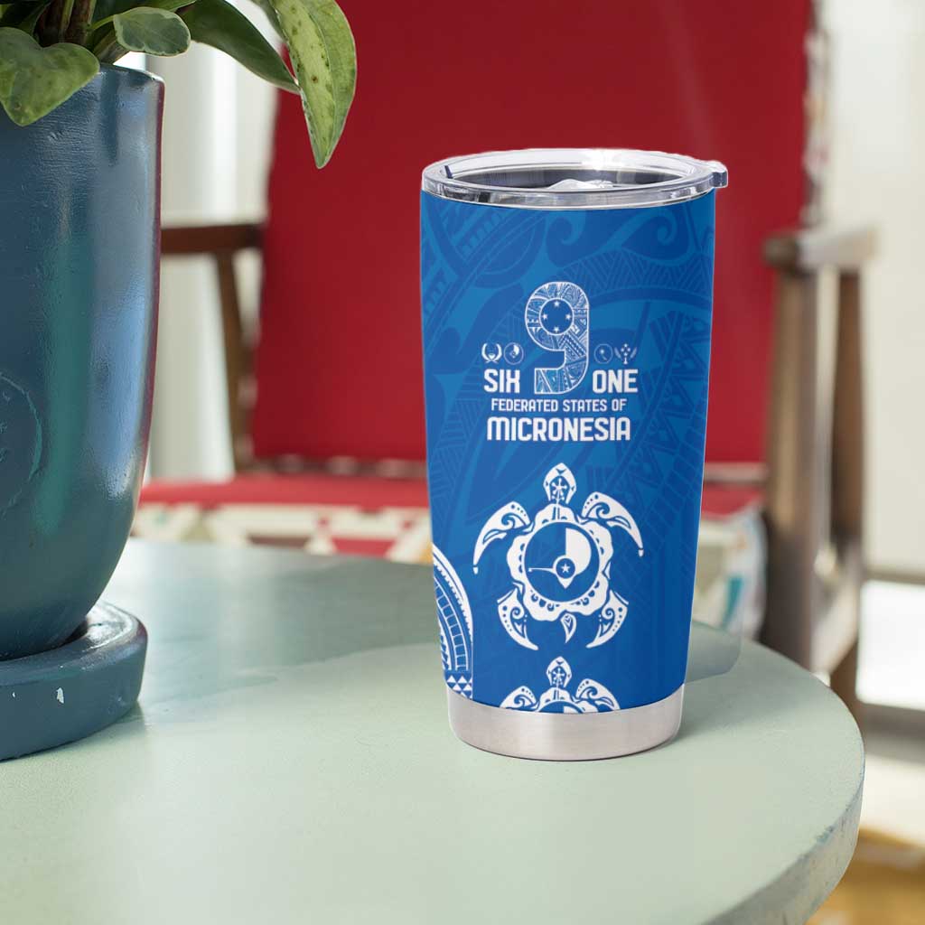 FSM Yap States Tumbler Cup Micronesia Six 9 One Polynesian Tribal Pattern