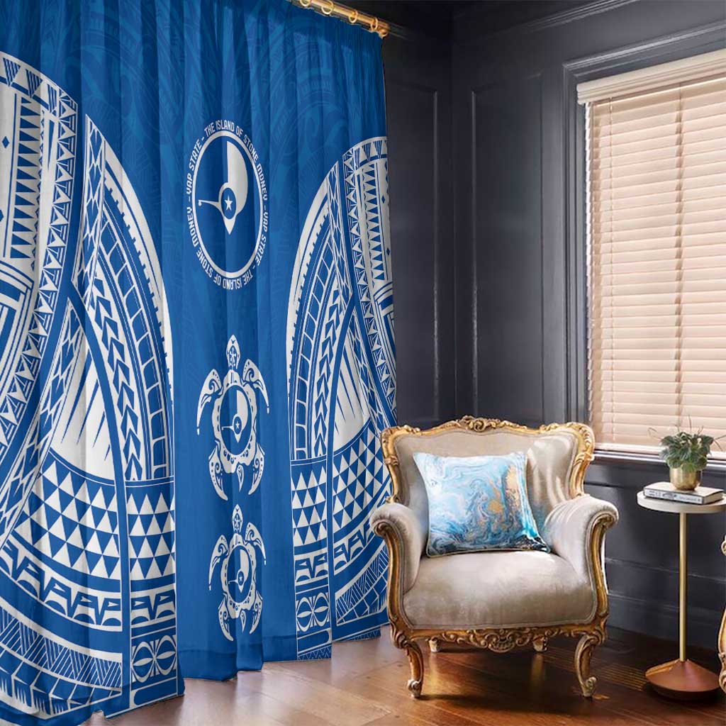 FSM Yap States Window Curtain Micronesia Six 9 One Polynesian Tribal Pattern