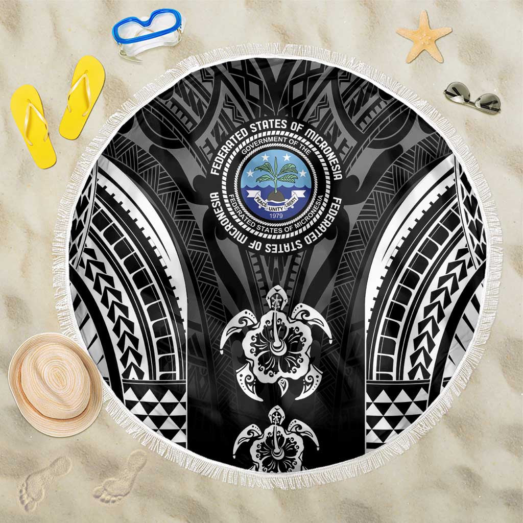 FSM Micronesia Six 9 One Beach Blanket Polynesian Tribal Pattern LT9 One Size 150cm Black - Polynesian Pride