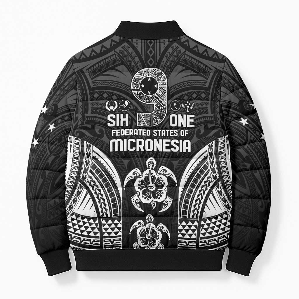 FSM Micronesia Six 9 One Bomber Puffer Jacket Polynesian Tribal Pattern - Polynesian Pride