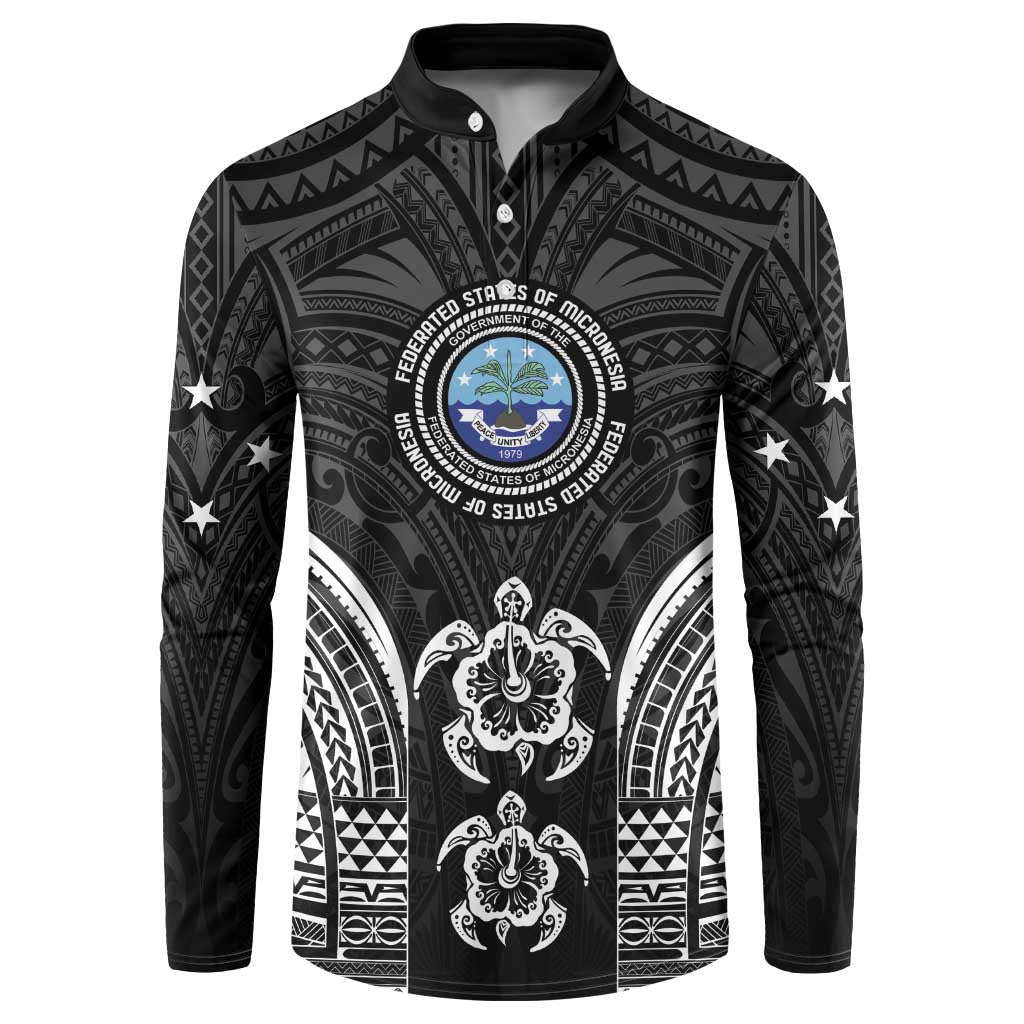 FSM Micronesia Six 9 One Button Sweatshirt Polynesian Tribal Pattern