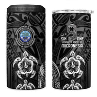 FSM Micronesia Six 9 One 4 in 1 Can Cooler Tumbler Polynesian Tribal Pattern LT9 One Size: 16 oz Black - Polynesian Pride