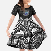 FSM Micronesia Six 9 One Family Matching Off The Shoulder Long Sleeve Dress and Hawaiian Shirt Polynesian Tribal Pattern