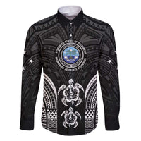 FSM Micronesia Six 9 One Family Matching Off The Shoulder Long Sleeve Dress and Hawaiian Shirt Polynesian Tribal Pattern