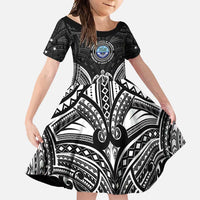 FSM Micronesia Six 9 One Family Matching Short Sleeve Bodycon Dress and Hawaiian Shirt Polynesian Tribal Pattern