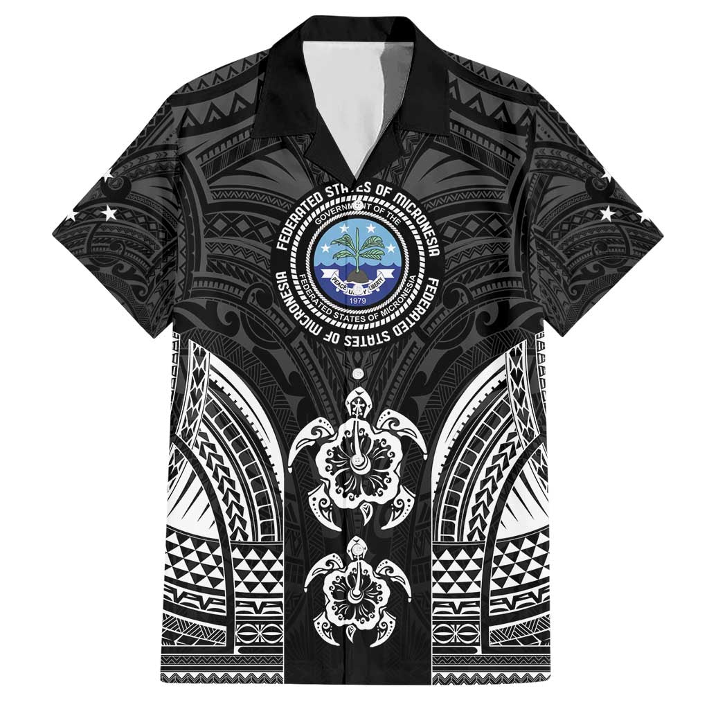 FSM Micronesia Six 9 One Hawaiian Shirt Polynesian Tribal Pattern LT9 Black - Polynesian Pride