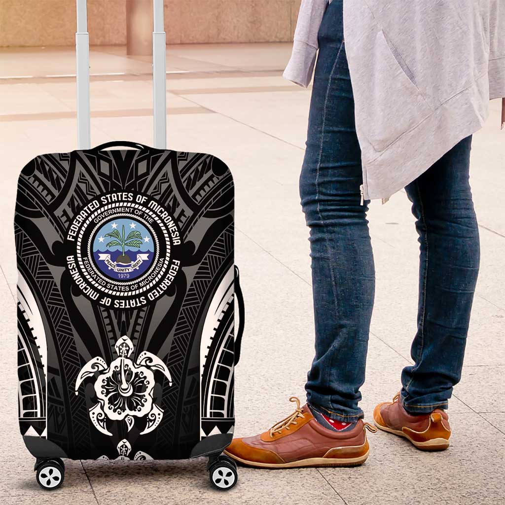 FSM Micronesia Six 9 One Luggage Cover Polynesian Tribal Pattern LT9 Black - Polynesian Pride