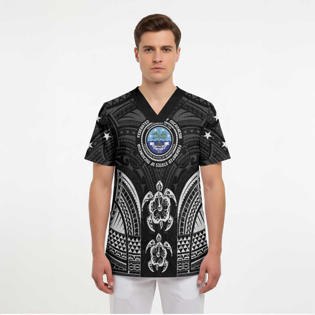 FSM Micronesia Six 9 One Scrub Top Polynesian Tribal Pattern - Polynesian Pride