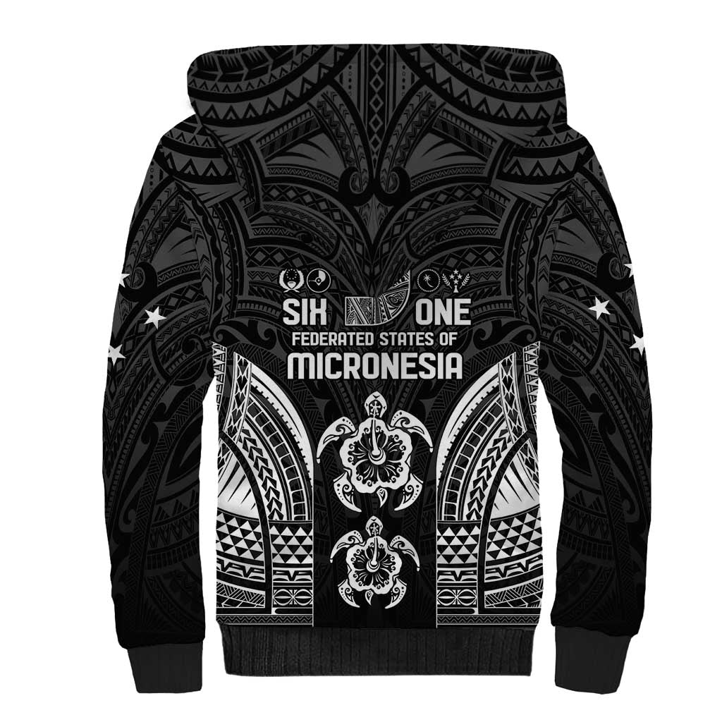 FSM Micronesia Six 9 One Sherpa Hoodie Polynesian Tribal Pattern