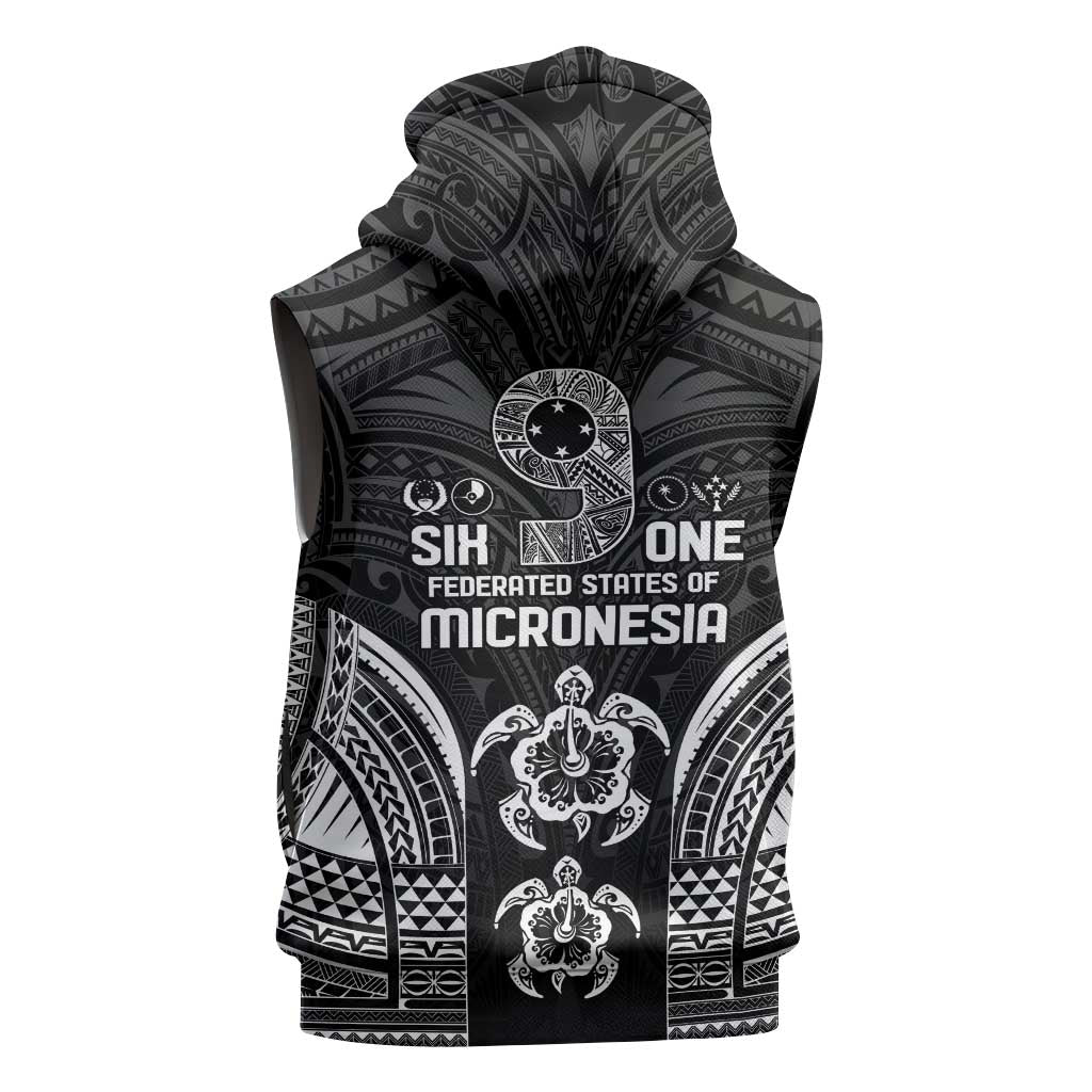 FSM Micronesia Six 9 One Sleeveless Hoodie Polynesian Tribal Pattern - Polynesian Pride