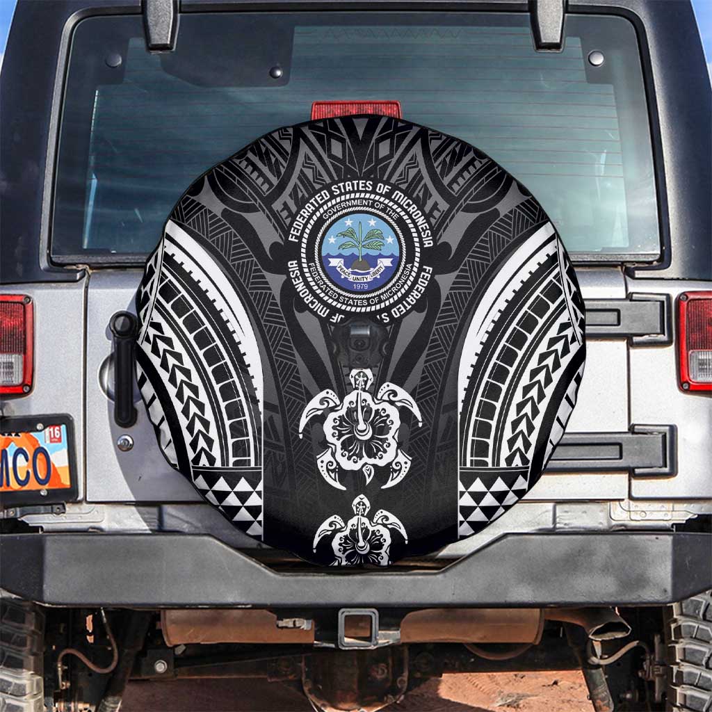 FSM Micronesia Six 9 One Spare Tire Cover Polynesian Tribal Pattern LT9 Black - Polynesian Pride