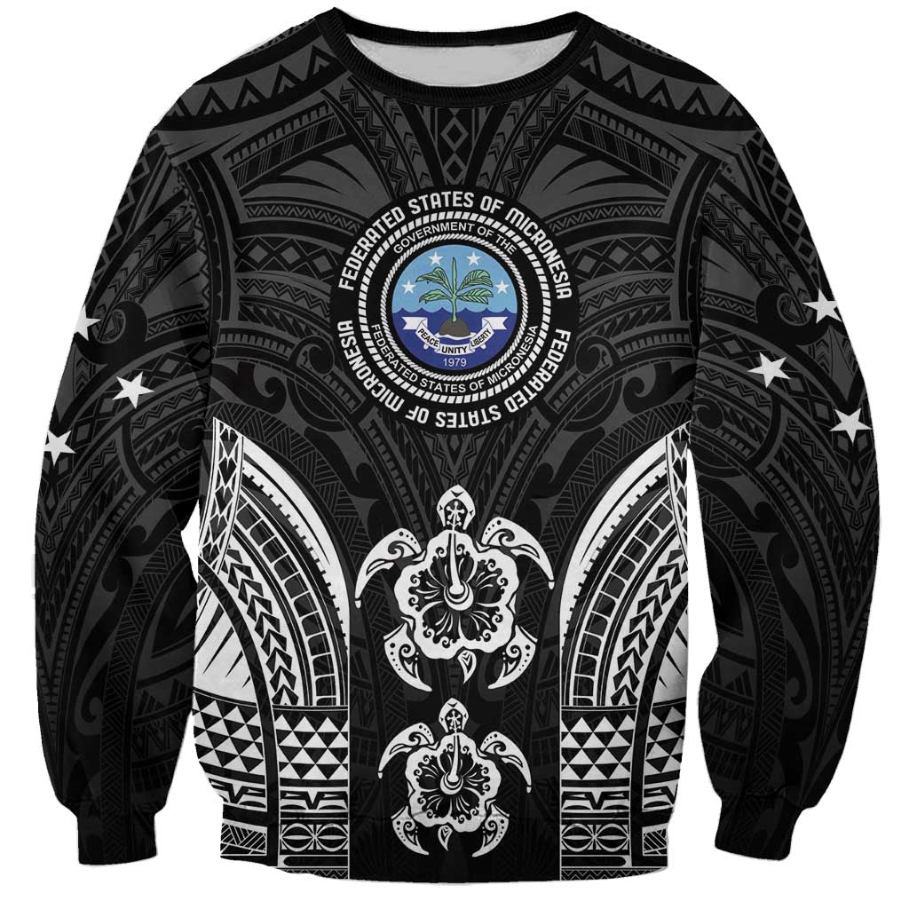 FSM Micronesia Six 9 One Sweatshirt Polynesian Tribal Pattern LT9 Unisex Black - Polynesian Pride
