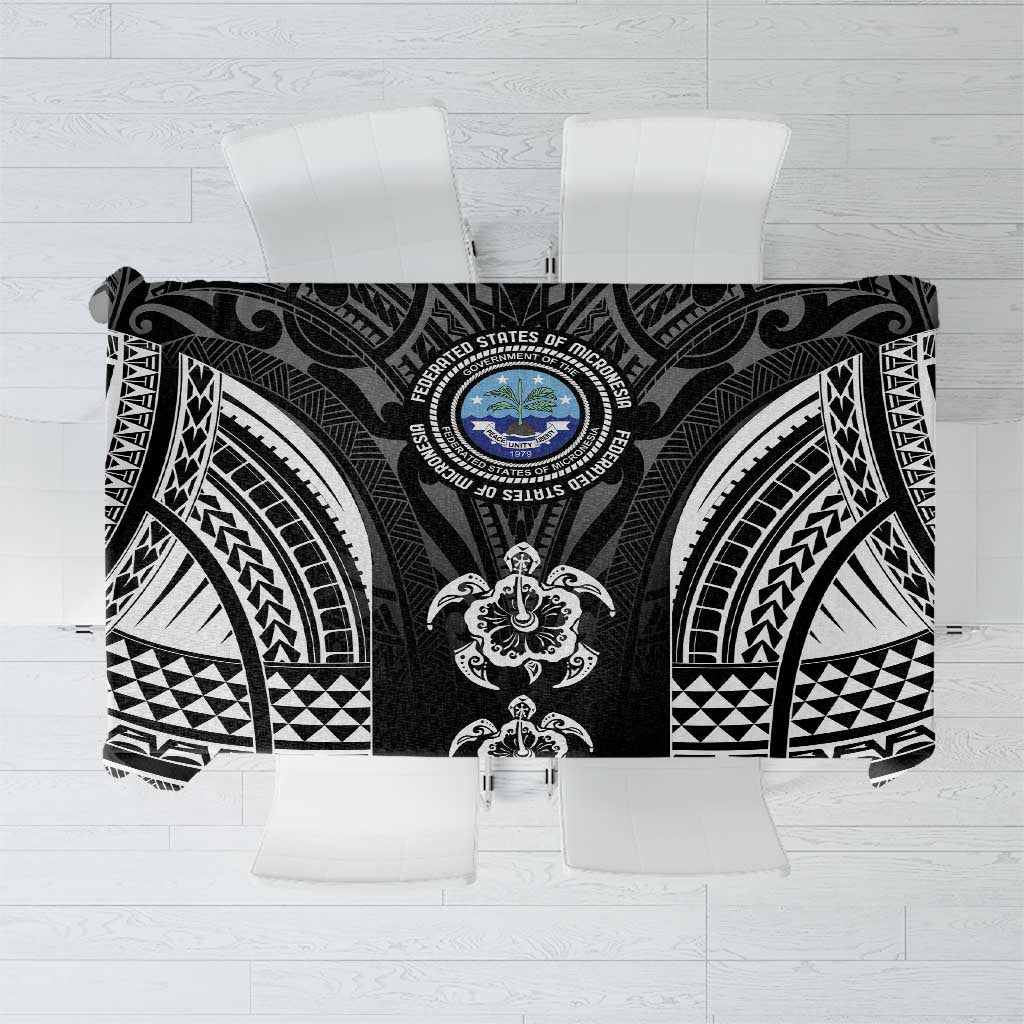 FSM Micronesia Six 9 One Tablecloth Polynesian Tribal Pattern LT9 Black - Polynesian Pride