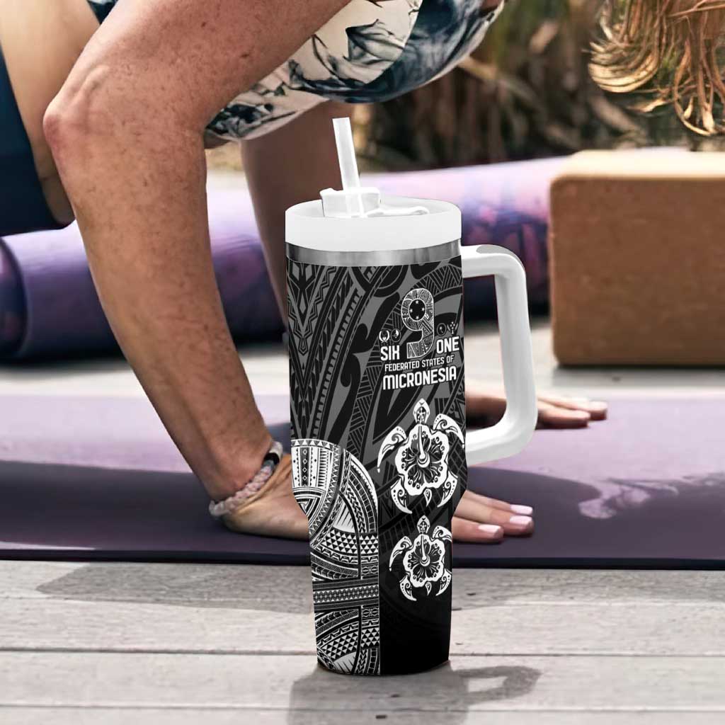 FSM Micronesia Six 9 One Tumbler With Handle Polynesian Tribal Pattern