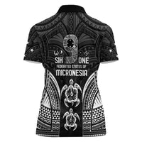 FSM Micronesia Six 9 One Women Polo Shirt Polynesian Tribal Pattern
