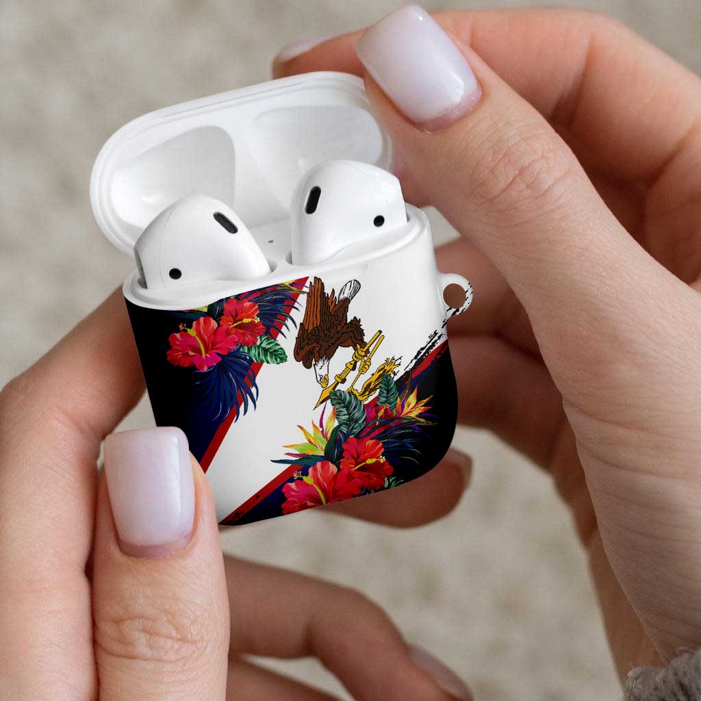 American Samoa Flag Day Since 1900 AirPods Case Samoa Muamua Le Atua Tropical Flowers - Polynesian Pride