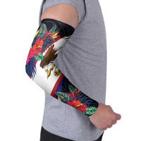 American Samoa Flag Day Since 1900 Arm Sleeves Samoa Muamua Le Atua Tropical Flowers - Polynesian Pride