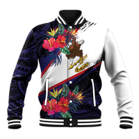 American Samoa Flag Day Since 1900 Baseball Jacket Samoa Muamua Le Atua Tropical Flowers