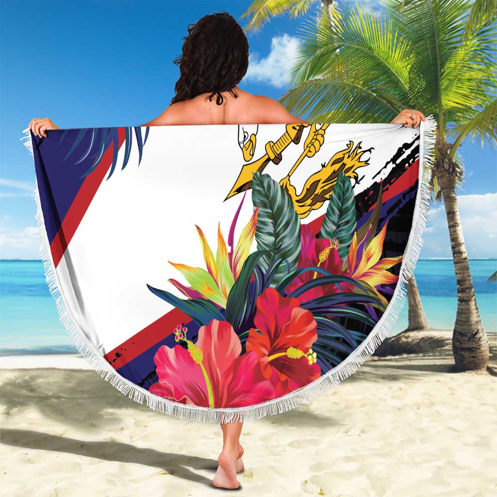 American Samoa Flag Day Since 1900 Beach Blanket Samoa Muamua Le Atua Tropical Flowers