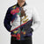 American Samoa Flag Day Since 1900 Bomber Puffer Jacket Samoa Muamua Le Atua Tropical Flowers - Polynesian Pride