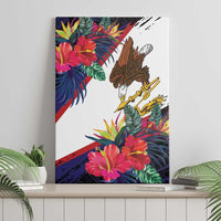 American Samoa Flag Day Since 1900 Canvas Wall Art Samoa Muamua Le Atua Tropical Flowers