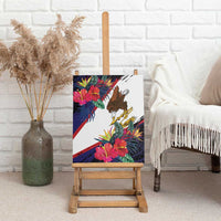 American Samoa Flag Day Since 1900 Canvas Wall Art Samoa Muamua Le Atua Tropical Flowers