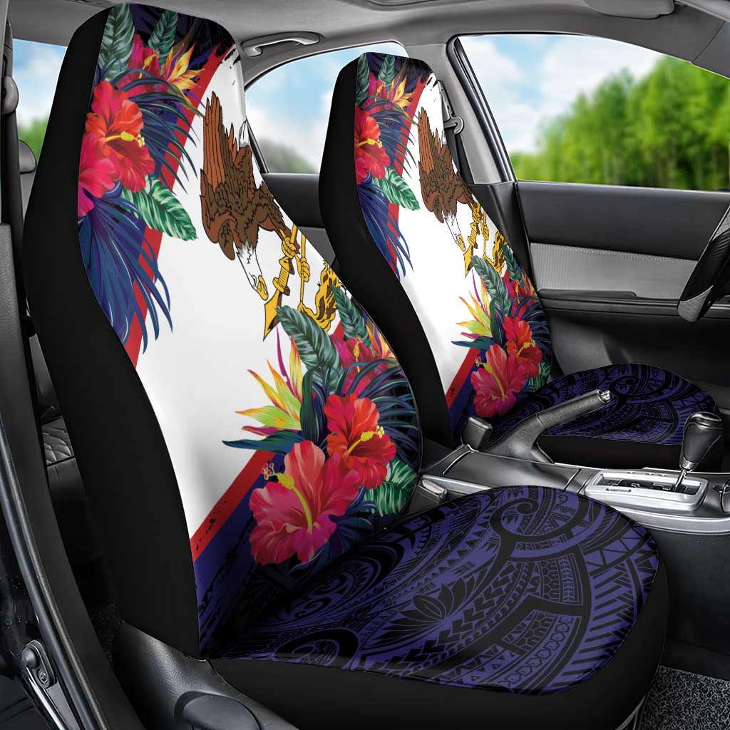 American Samoa Flag Day Since 1900 Car Seat Cover Samoa Muamua Le Atua Tropical Flowers
