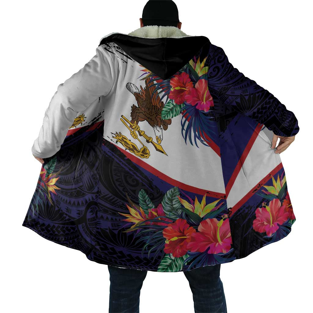 American Samoa Flag Day Since 1900 Cloak Samoa Muamua Le Atua Tropical Flowers - Polynesian Pride