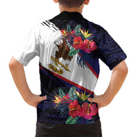 American Samoa Flag Day Since 1900 Family Matching Long Sleeve Bodycon Dress and Hawaiian Shirt Samoa Muamua Le Atua Tropical Flowers