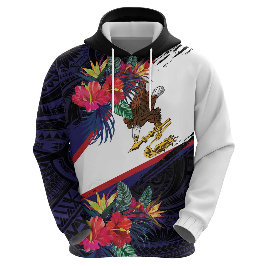 American Samoa Flag Day Since 1900 Hoodie Samoa Muamua Le Atua Tropical Flowers