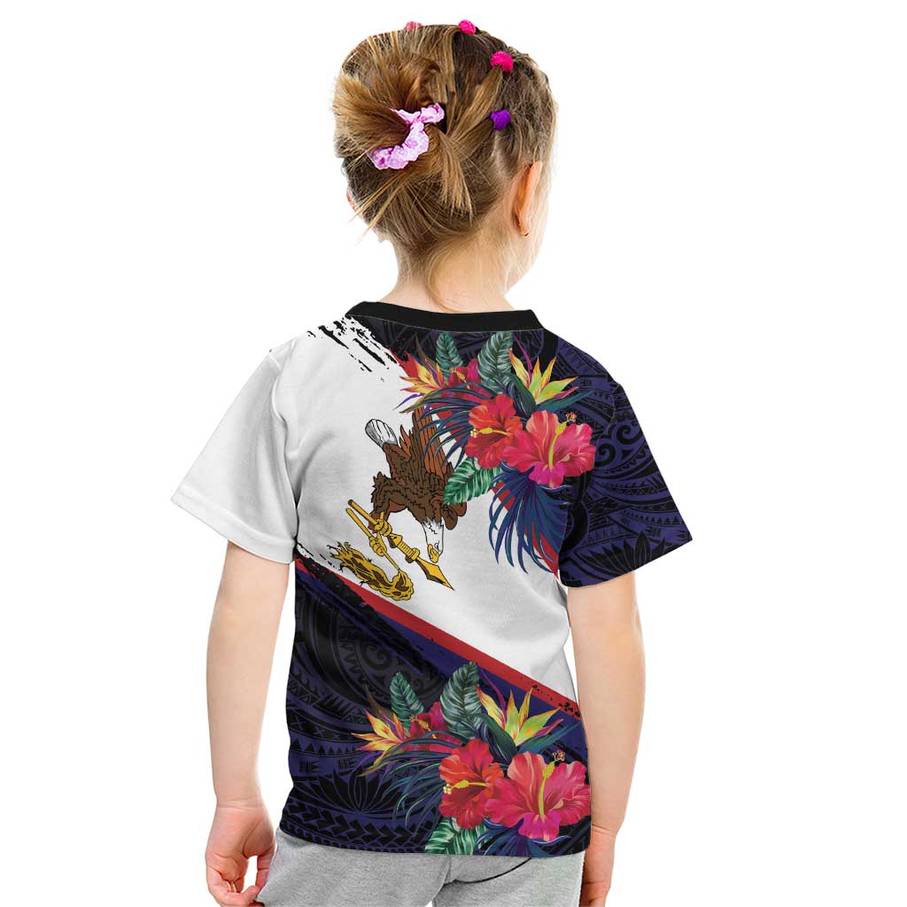 American Samoa Flag Day Since 1900 Kid T Shirt Samoa Muamua Le Atua Tropical Flowers LT9 - Polynesian Pride