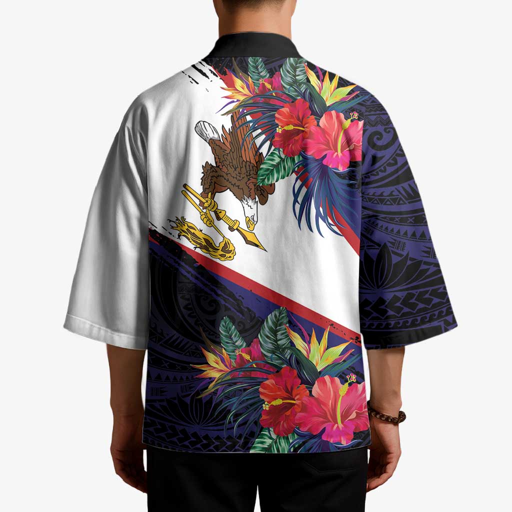 American Samoa Flag Day Since 1900 Kimono Samoa Muamua Le Atua Tropical Flowers - Polynesian Pride