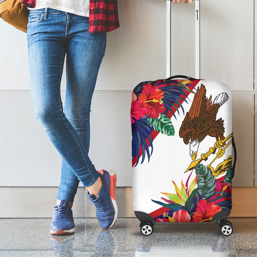 American Samoa Flag Day Since 1900 Luggage Cover Samoa Muamua Le Atua Tropical Flowers