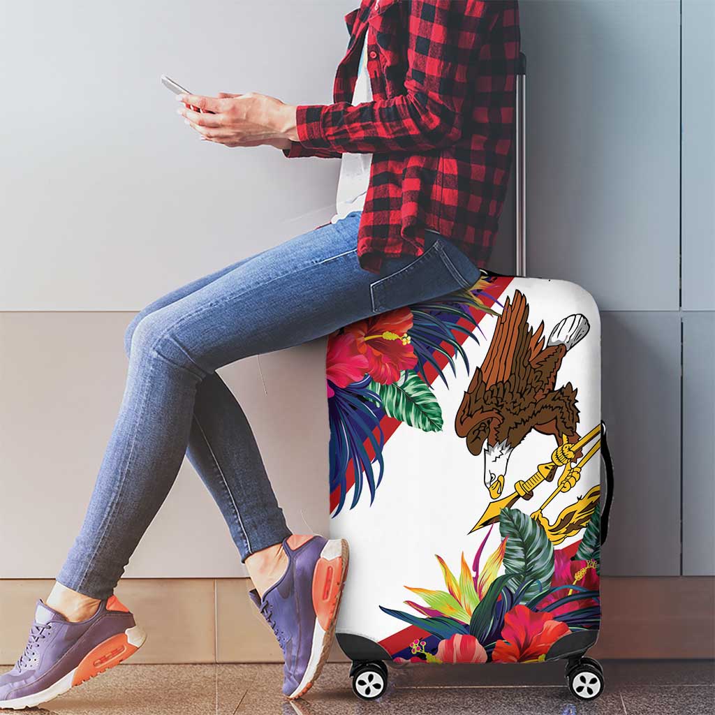 American Samoa Flag Day Since 1900 Luggage Cover Samoa Muamua Le Atua Tropical Flowers