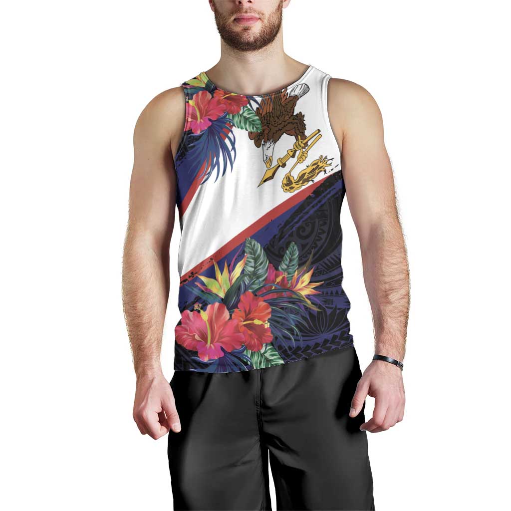American Samoa Flag Day Since 1900 Men Tank Top Samoa Muamua Le Atua Tropical Flowers