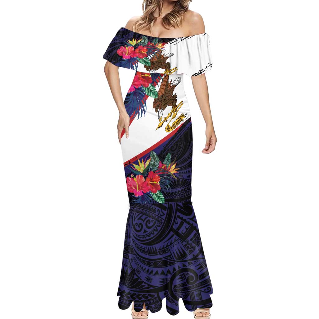 American Samoa Flag Day Since 1900 Mermaid Dress Samoa Muamua Le Atua Tropical Flowers